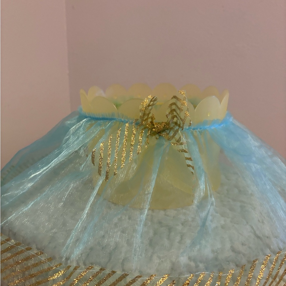 Gold and Blue Decorative Easter Basket Skirt.